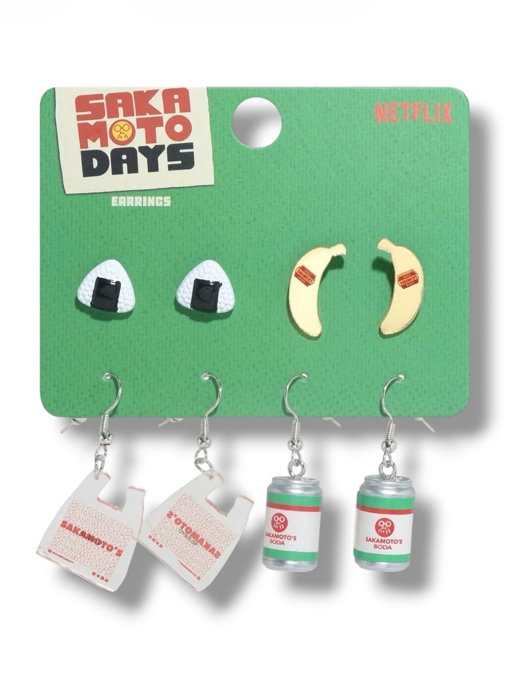 4-Pack Netflix Sakamoto Days Groceries Earring Set - NWT